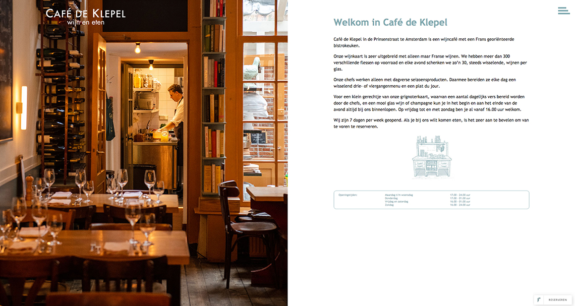 website café de klepel design